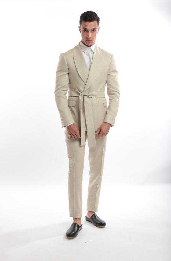 SHAWL LAPEL SUIT WITH BELT