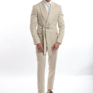 SHAWL LAPEL SUIT WITH BELT